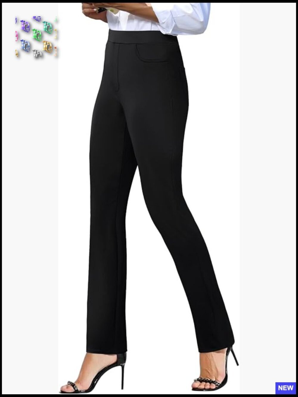 High Waisted Straight Leg Yoga Dress Pants with Pockets Work Office
